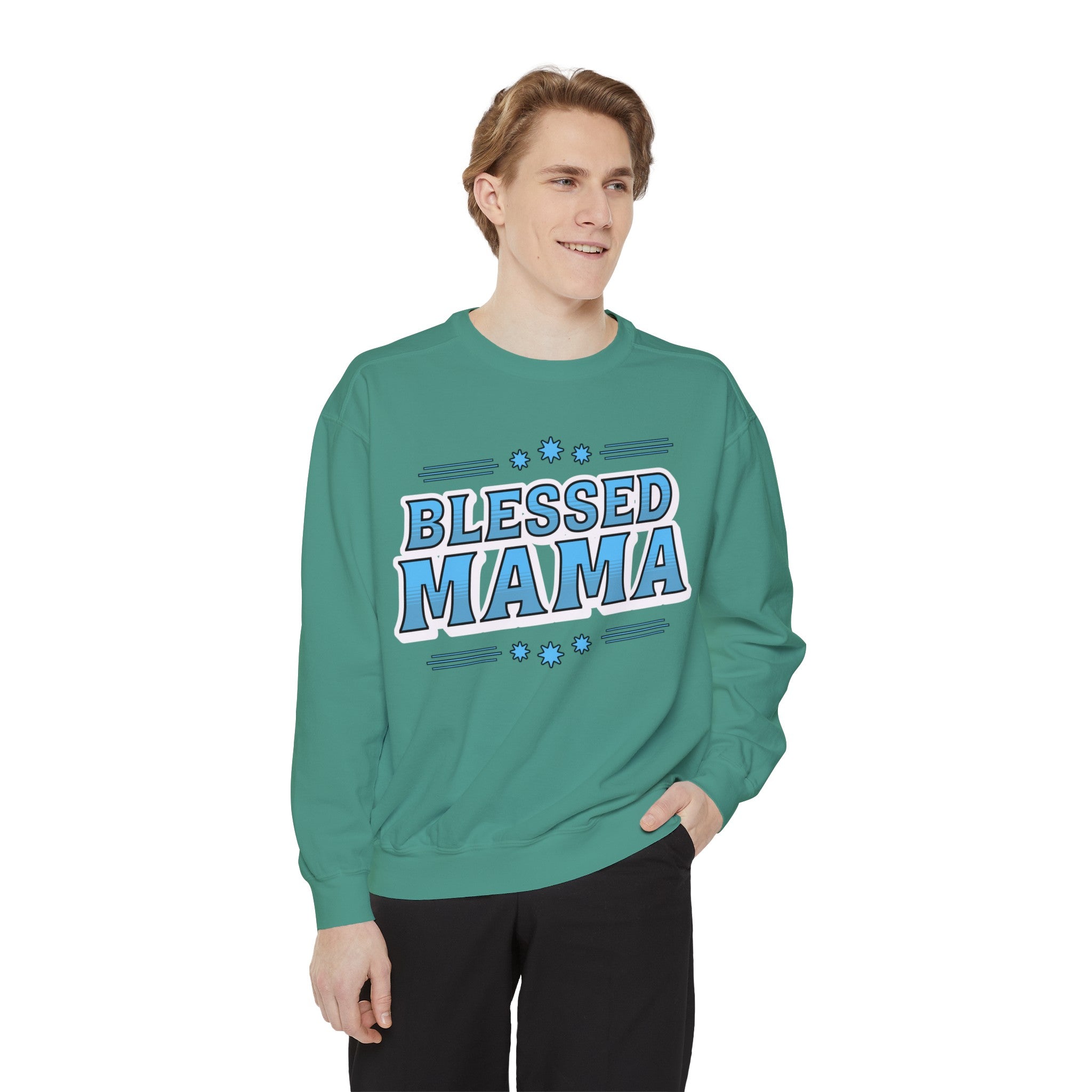 Blessed Mama - Unisex Garment-Dyed Sweatshirt