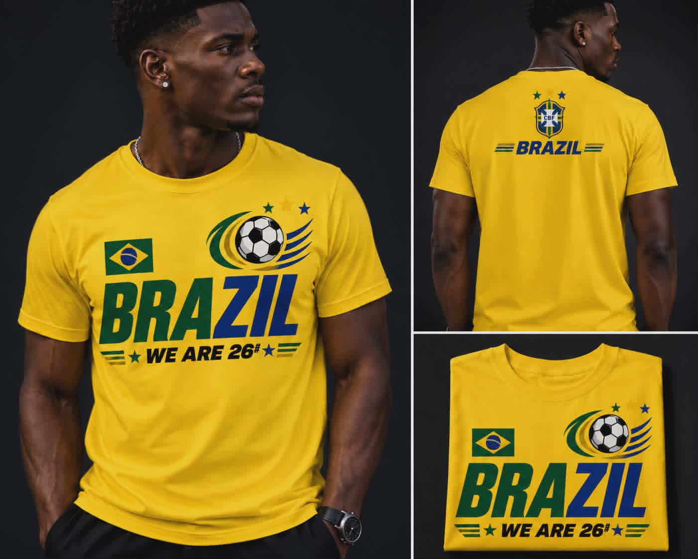 Brazil We Are 26™ Football Nation Premium T-Shirt