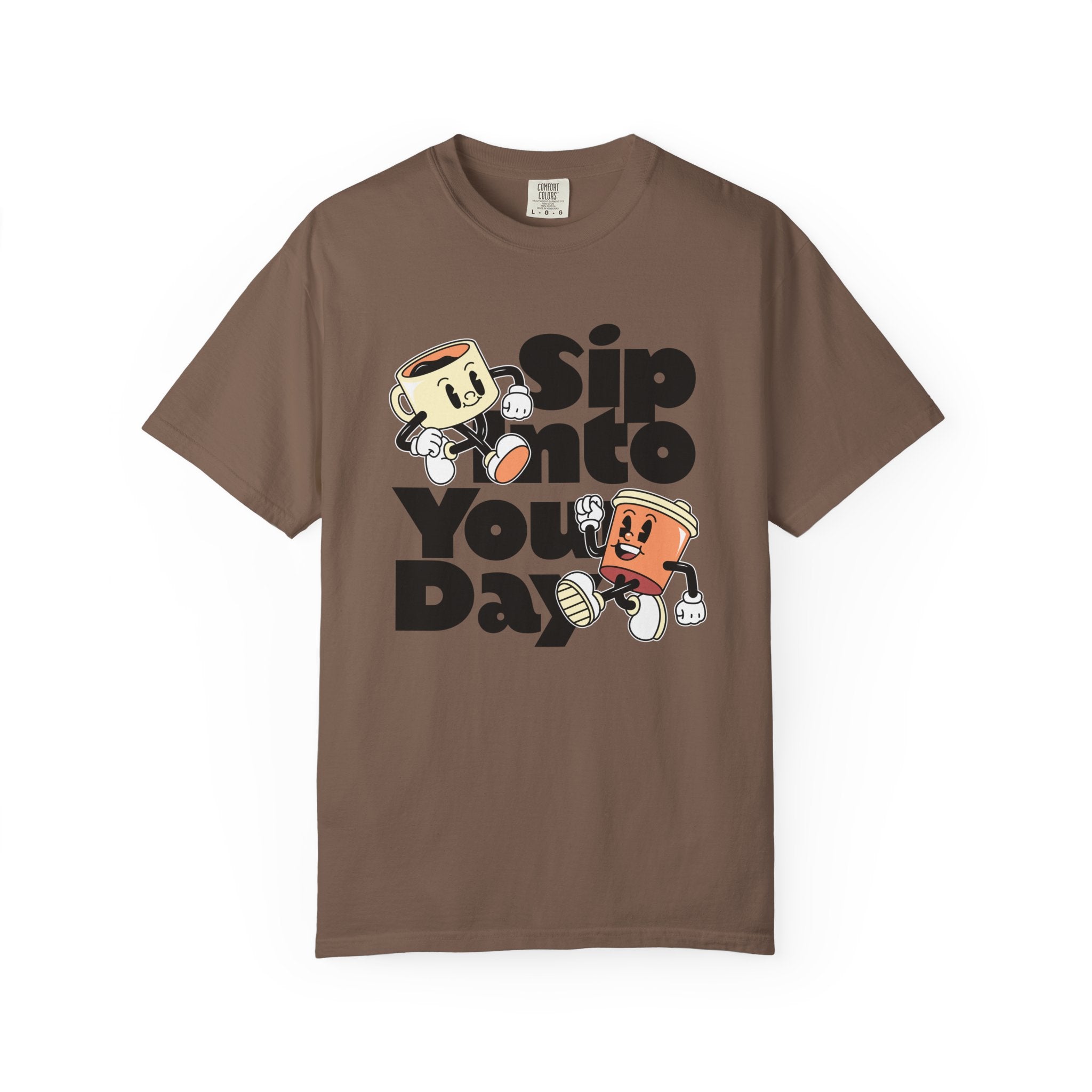 Dyed T-Shirt - Sip Into Your Day Design