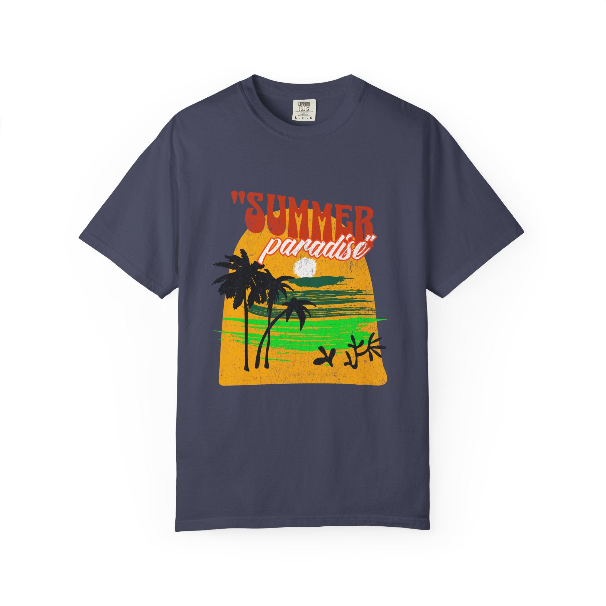 Tropical Summer Paradise Unisex Garment-Dyed T-Shirt