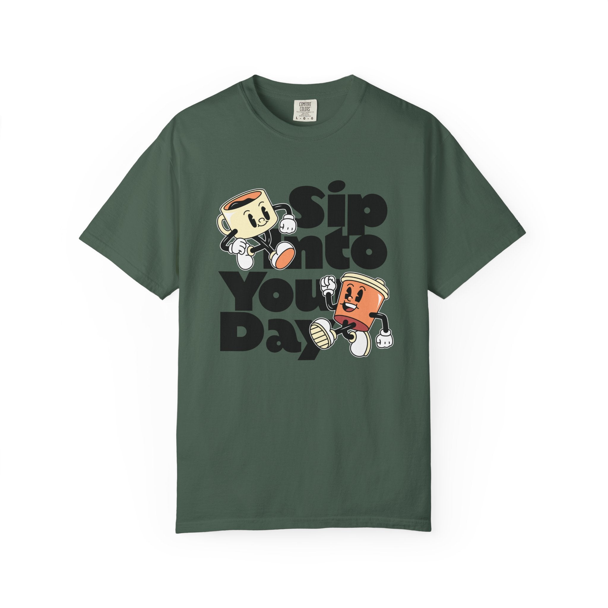 Dyed T-Shirt - Sip Into Your Day Design