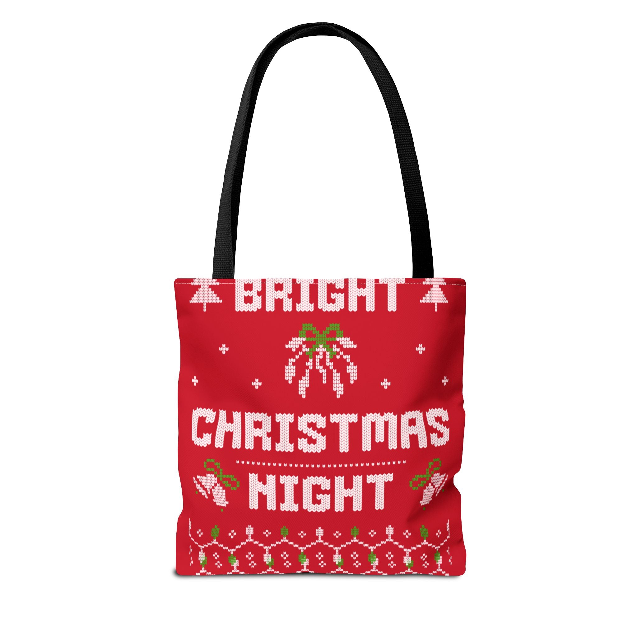 Red Christmas Tote Bag, Holiday Shopping Bag, Festive Gift Bag, Twinkle Bright Designs, Eco-Friendly Christmas Decor