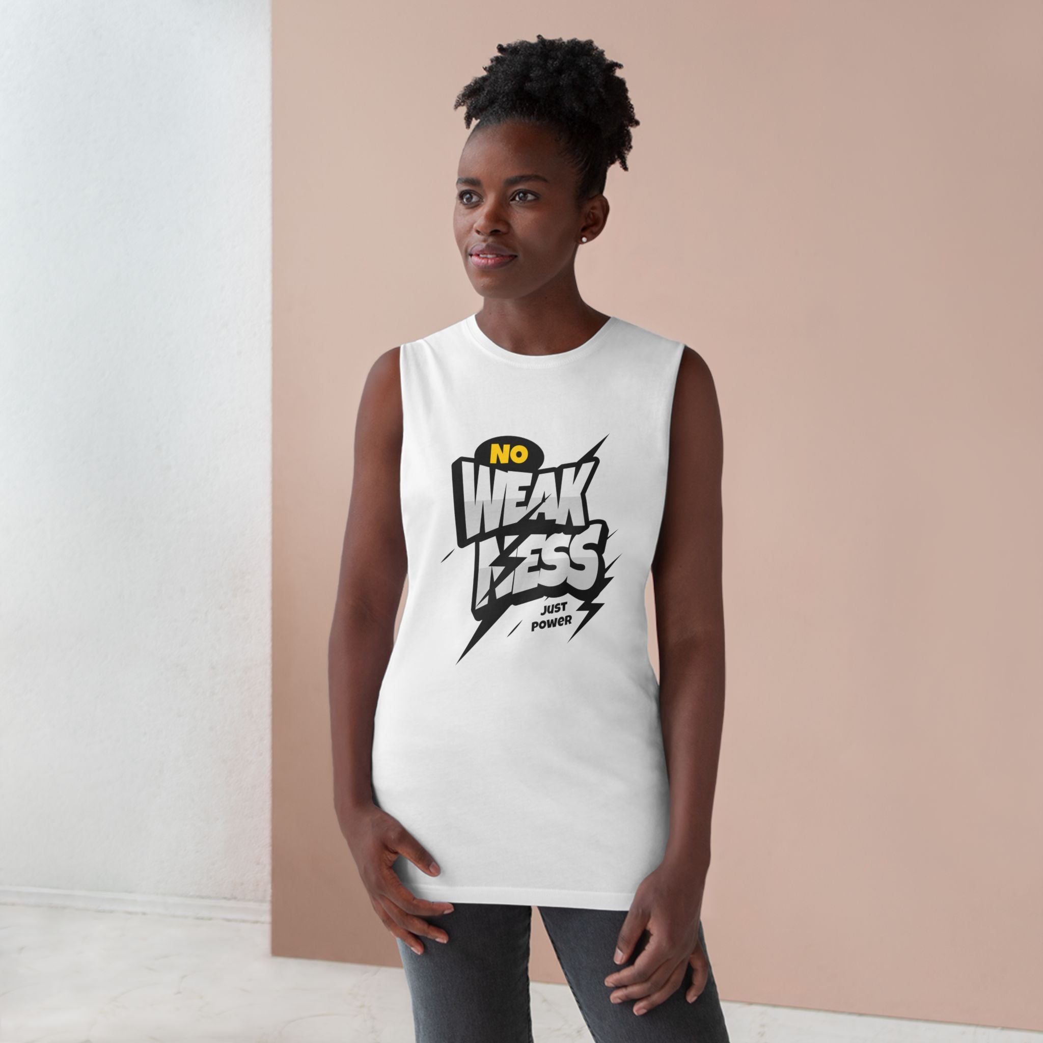 Motivational Unisex Tank Top - 'No Weakness Just Power'