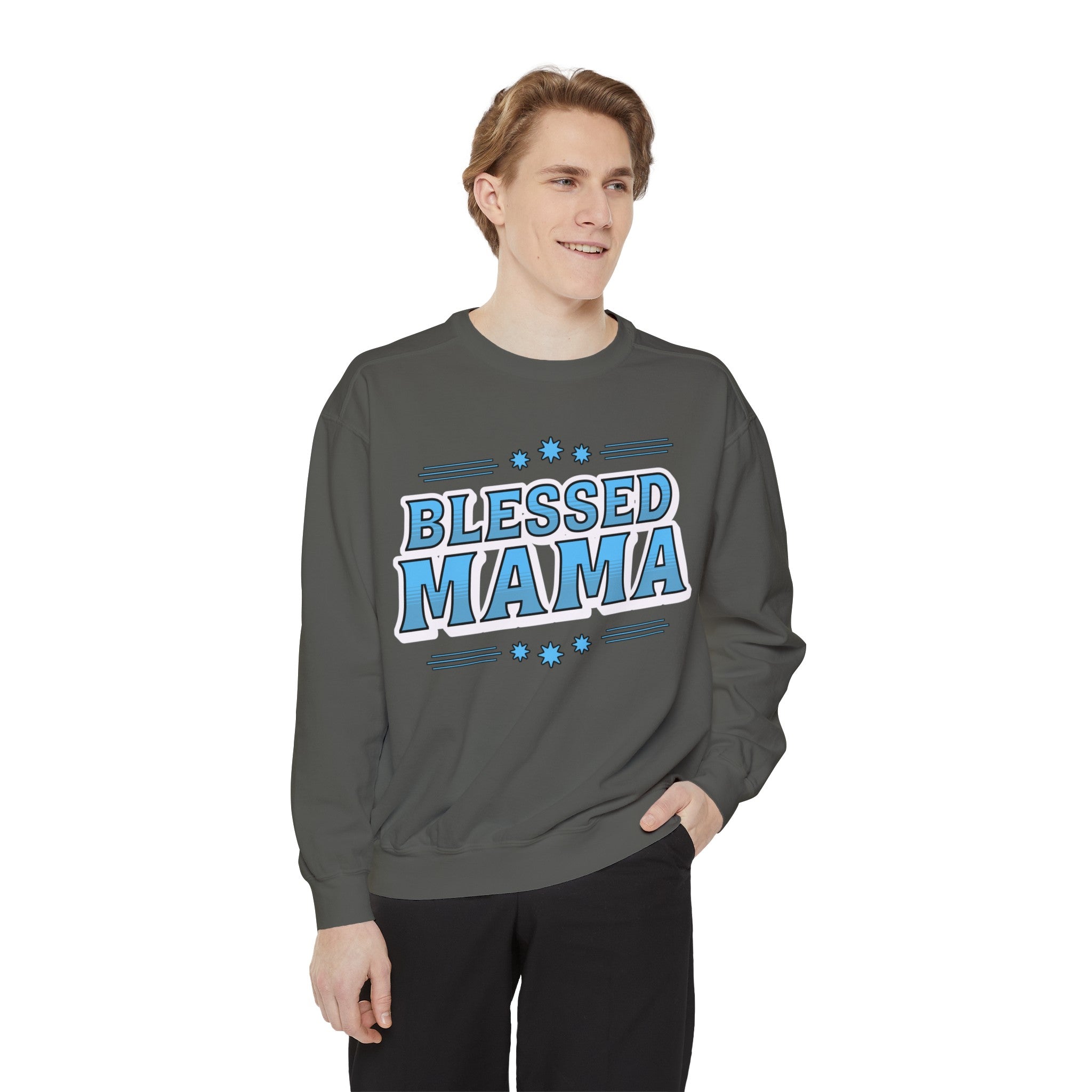 Blessed Mama - Unisex Garment-Dyed Sweatshirt