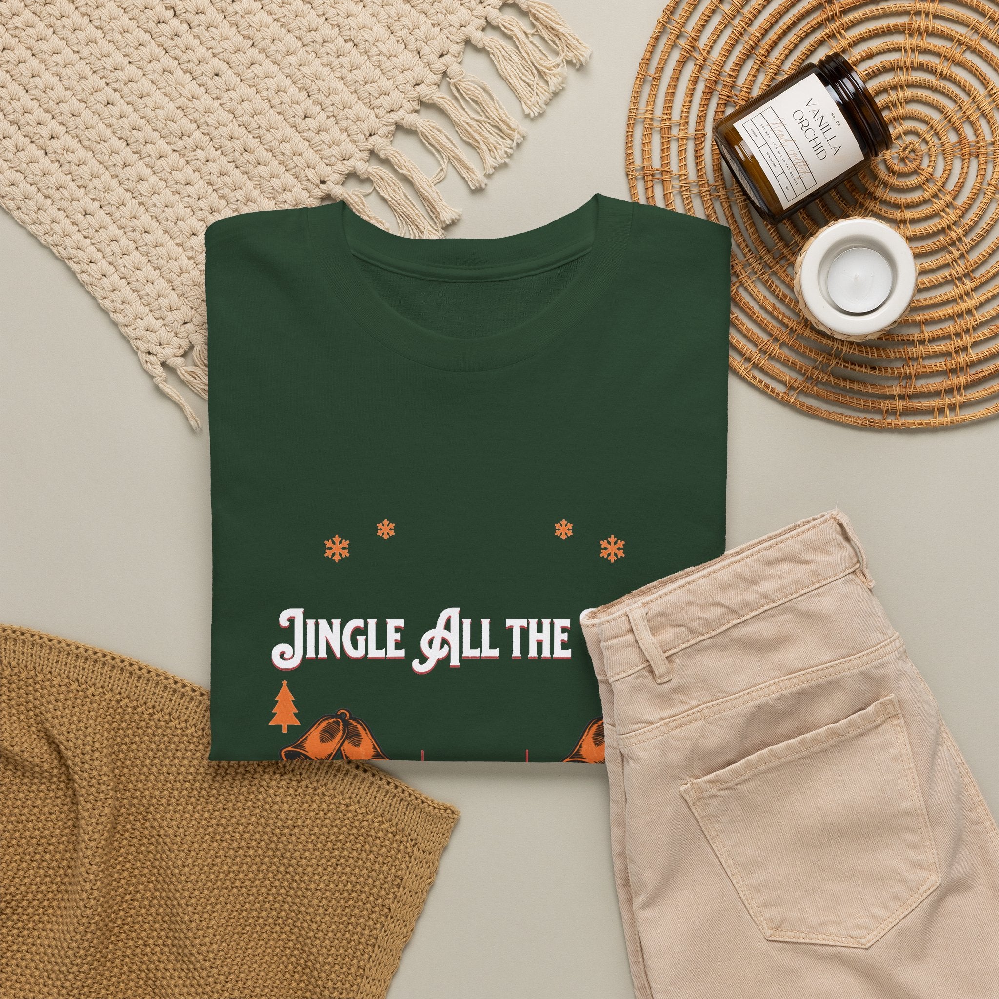 Jingle All the Way Graphic Tee — Vintage Christmas Holiday T-Shirt