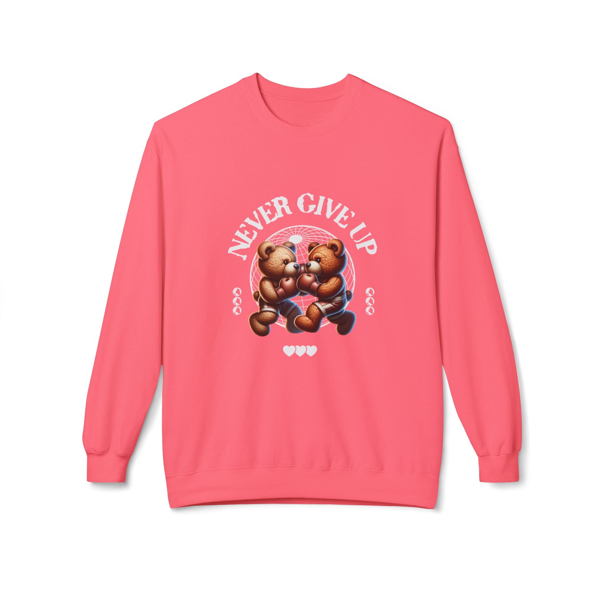 Sweatshirt - 'Never Give Up' Motivational Quote Unisex Crewneck, Trendy Outfit