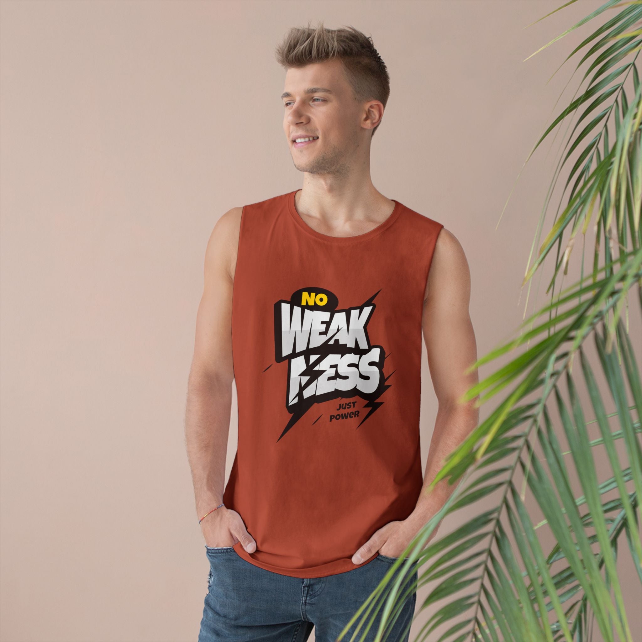 Motivational Unisex Tank Top - 'No Weakness Just Power'