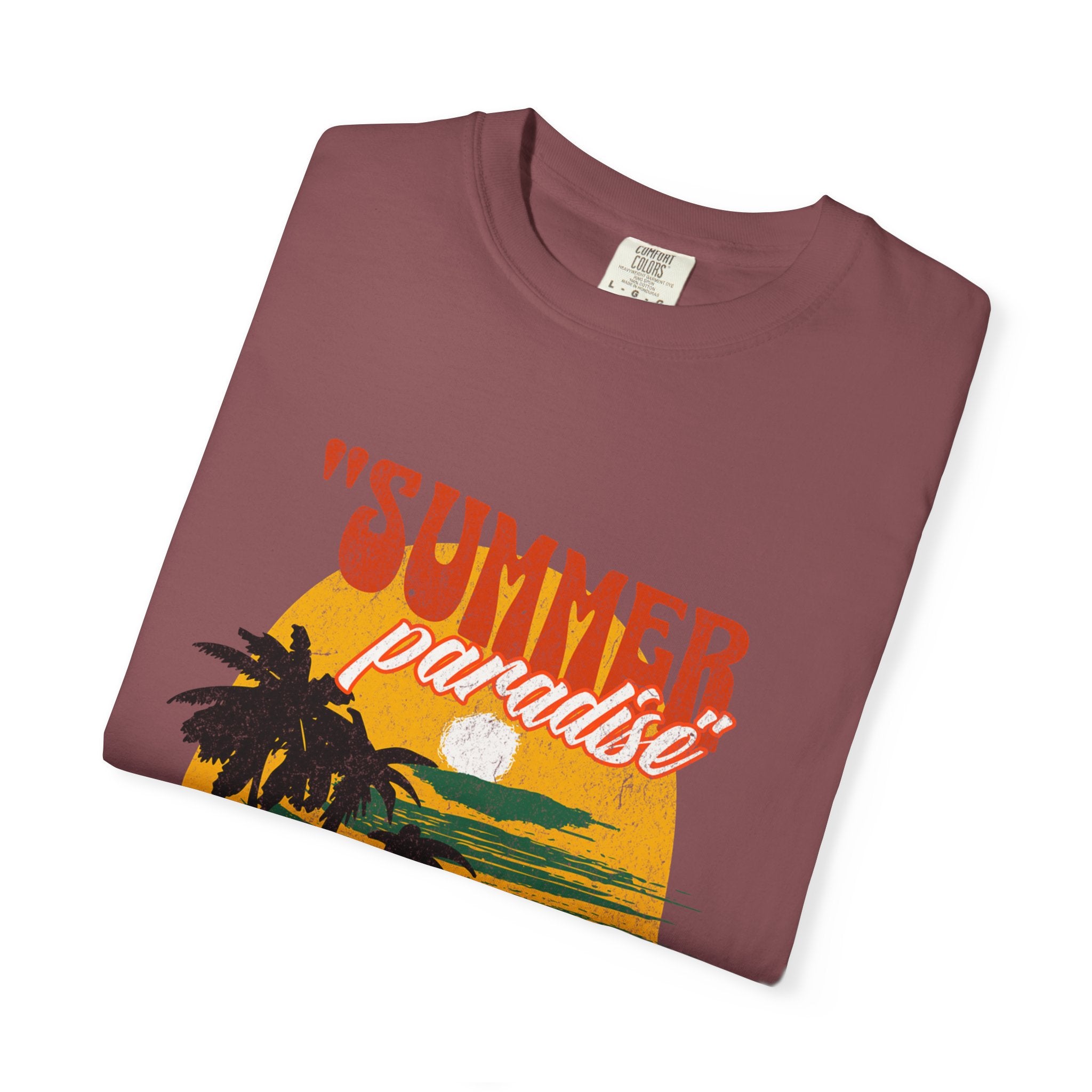 Tropical Summer Paradise Unisex Garment-Dyed T-Shirt