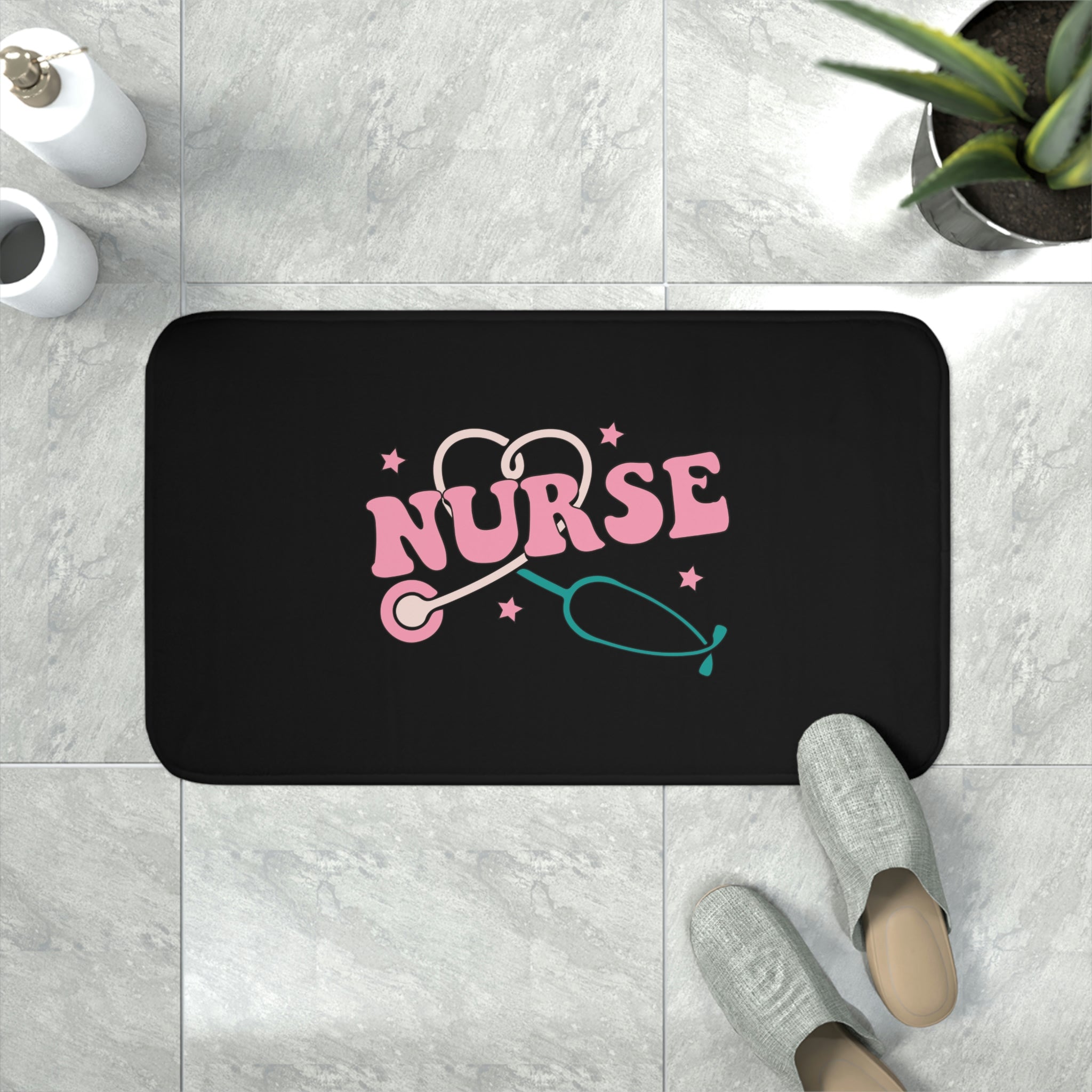 Nurse is a work of heart - Bath Mat
