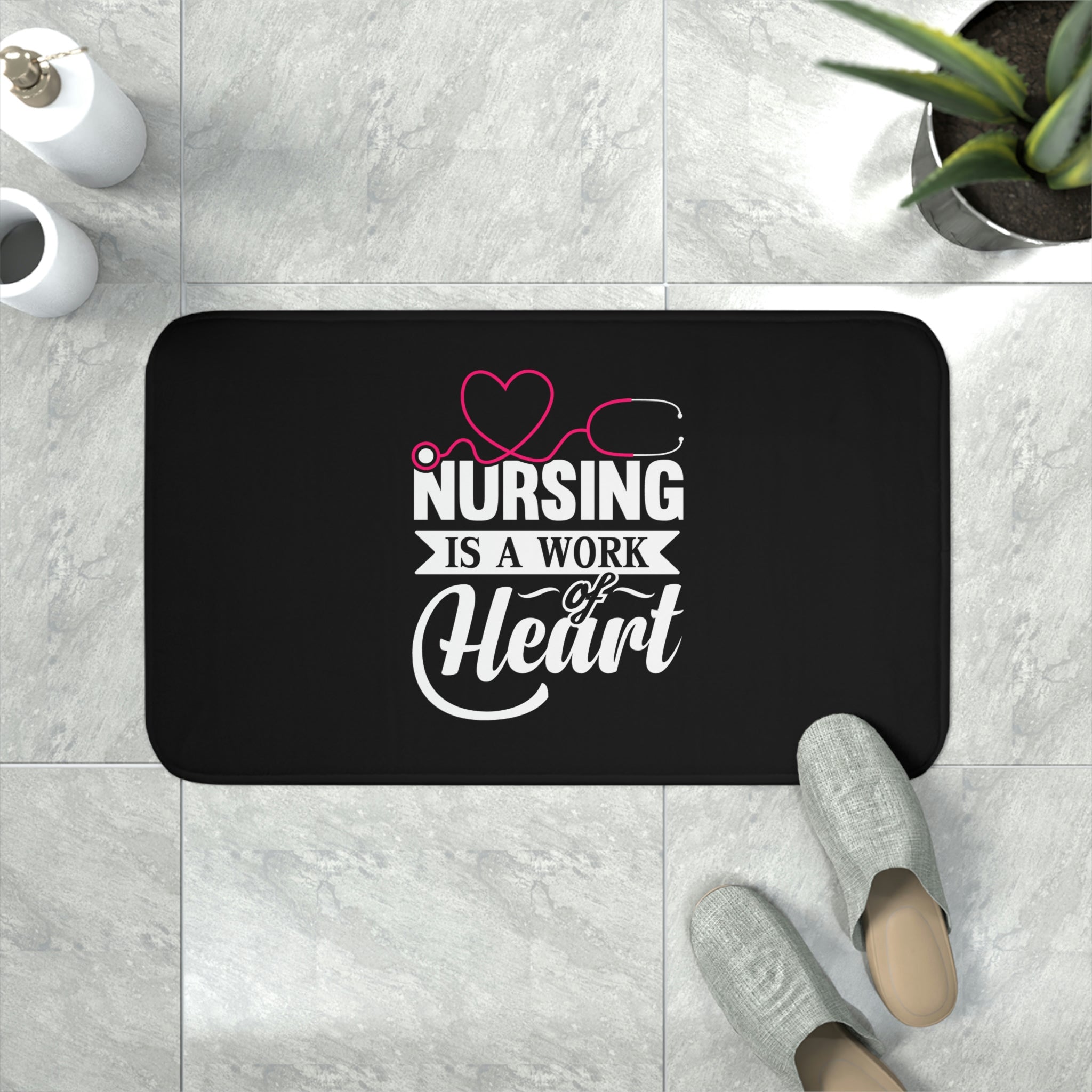 Nurse is a work of heart 1 - Bath Mat