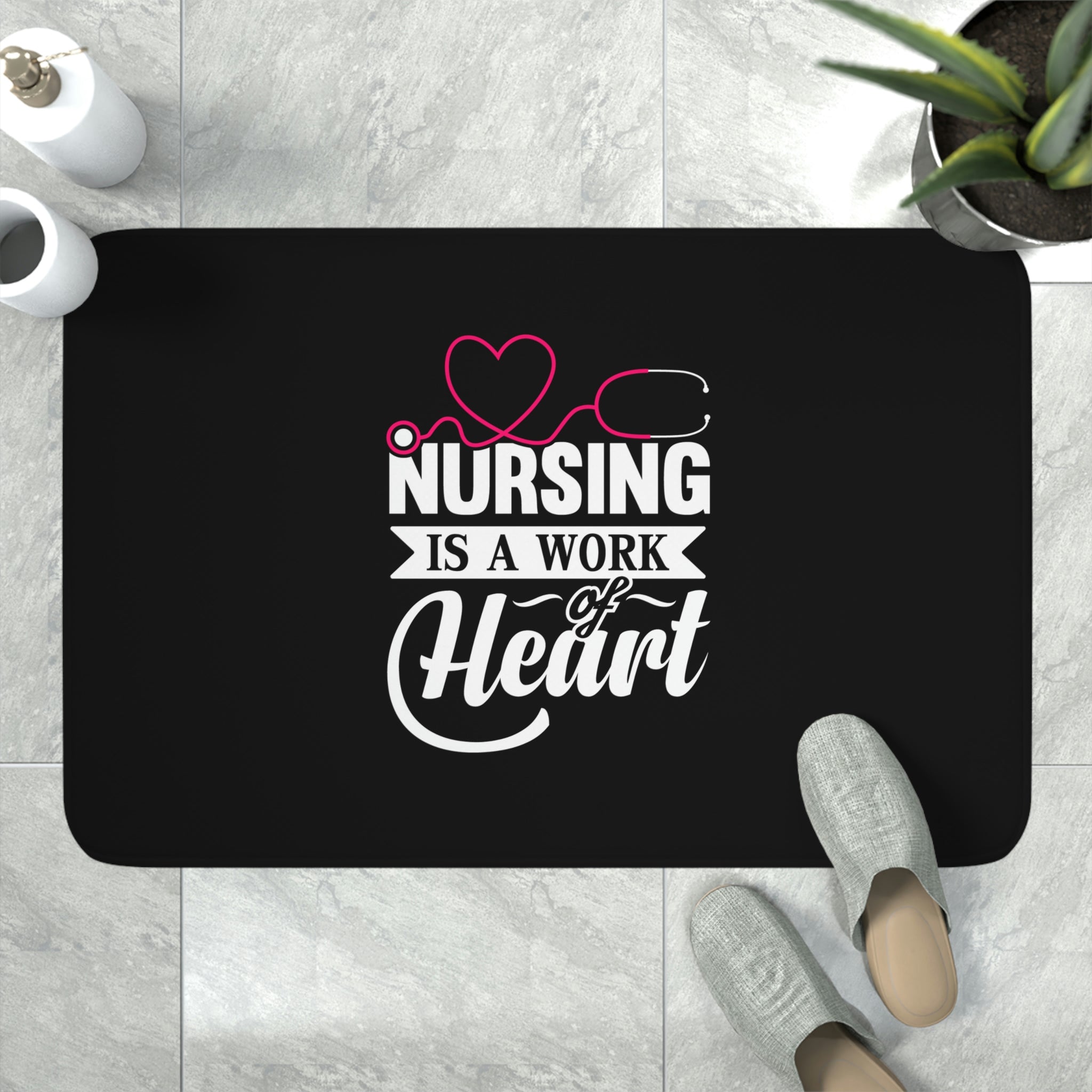 Nurse is a work of heart 1 - Bath Mat