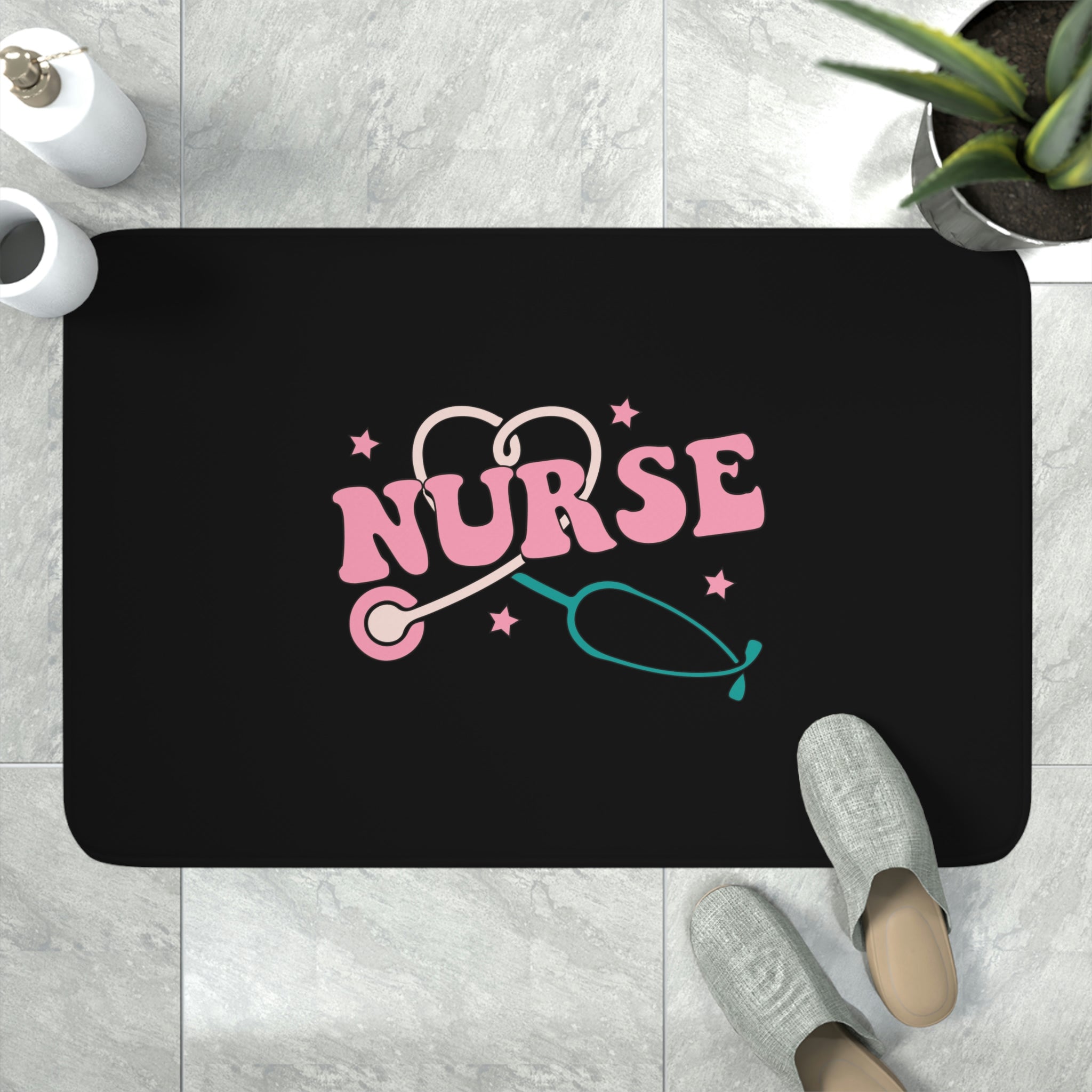 Nurse is a work of heart - Bath Mat