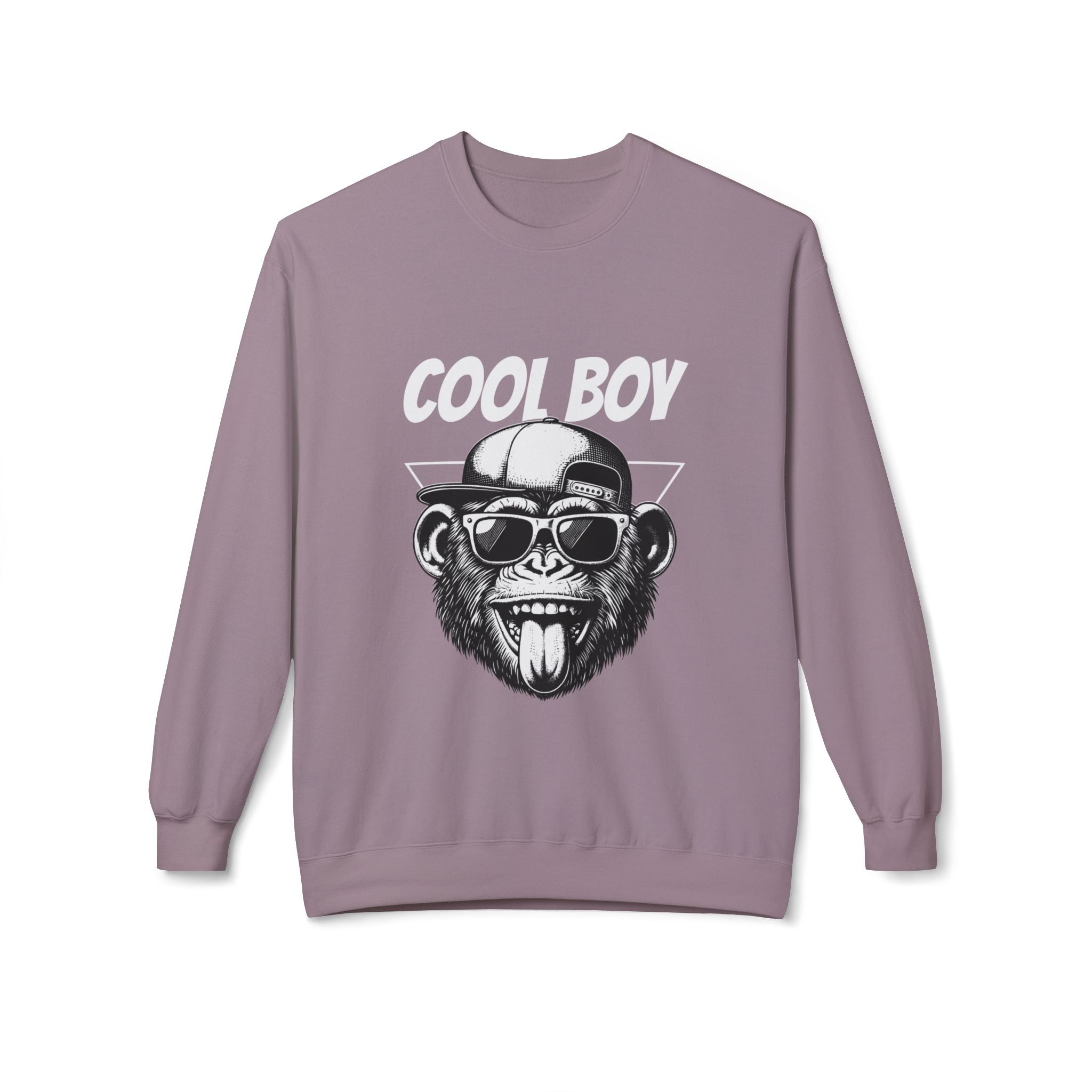 Cool Boy Monkey Sweatshirt, Funny Apparel for Teens, Casual Streetwear, Gift for Birthdays, Unisex Crewneck, Trendy Outfit