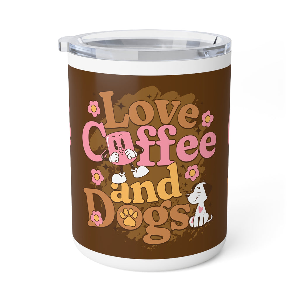 Love Coffe & Dogs Mug- Drinkware for Coffee Lovers, 10oz Insulated Design
