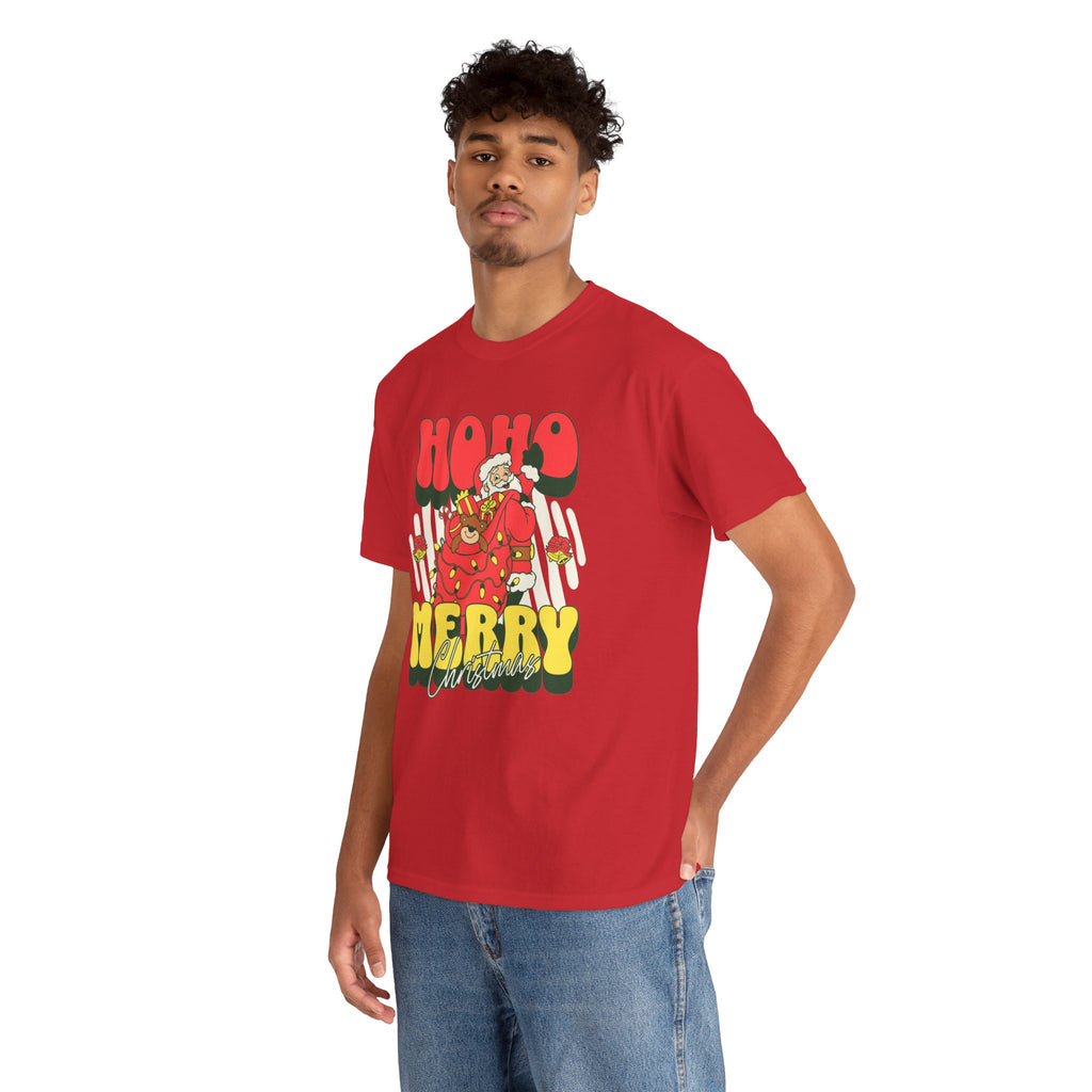 Retro Santa Christmas Shirt, Ho Ho Merry Christmas Tee, Vintage Holiday Graphic T-Shirt, Cute Santa Claus Gift