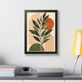 Minimalist Botanical Framed Wall Art, Olive Green Terracotta Print, Modern Boho Home Decor, Neutral Wall Art