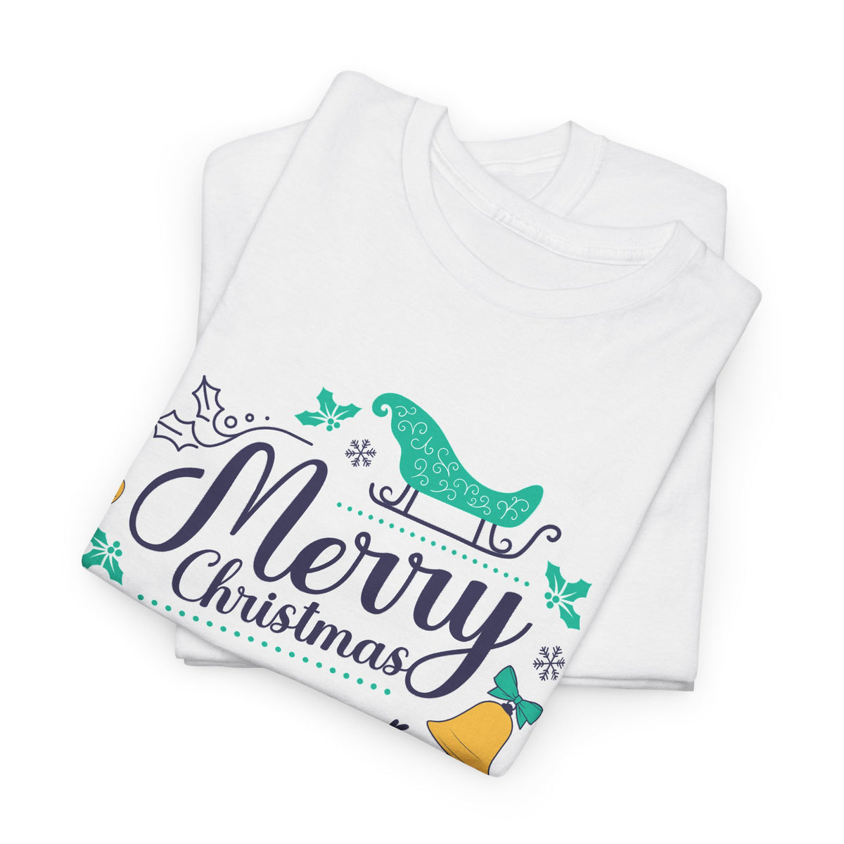 Merry Christmas Shirt, Elegant Holiday Graphic Tee, Festive Christmas Typography T-Shirt, Cute Winter Holiday Gift