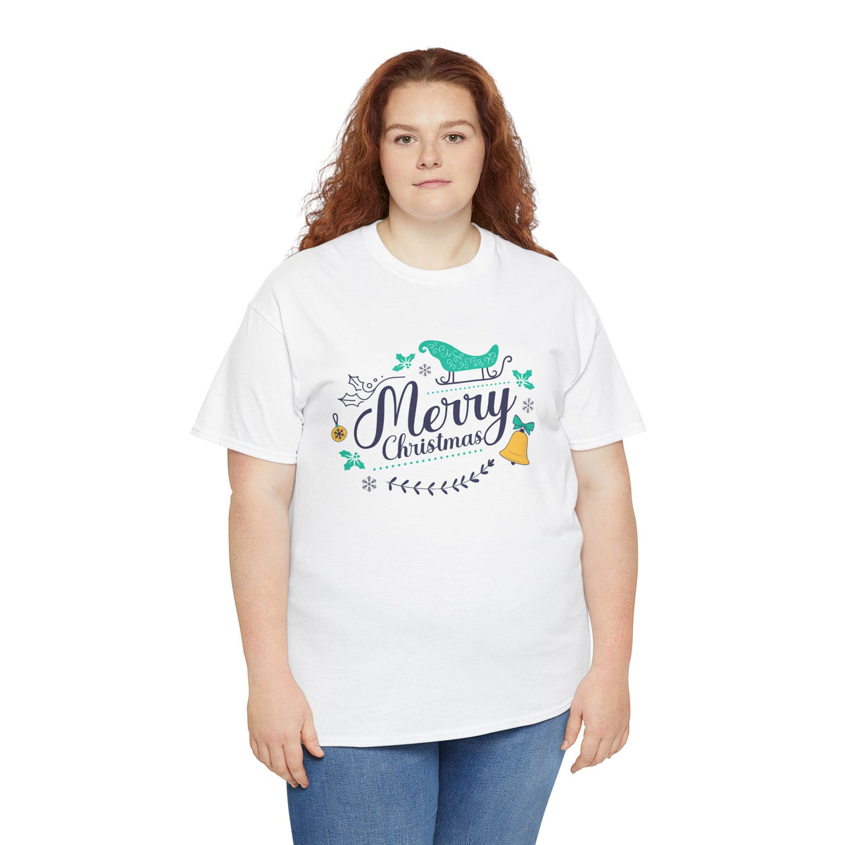 Merry Christmas Shirt, Elegant Holiday Graphic Tee, Festive Christmas Typography T-Shirt, Cute Winter Holiday Gift