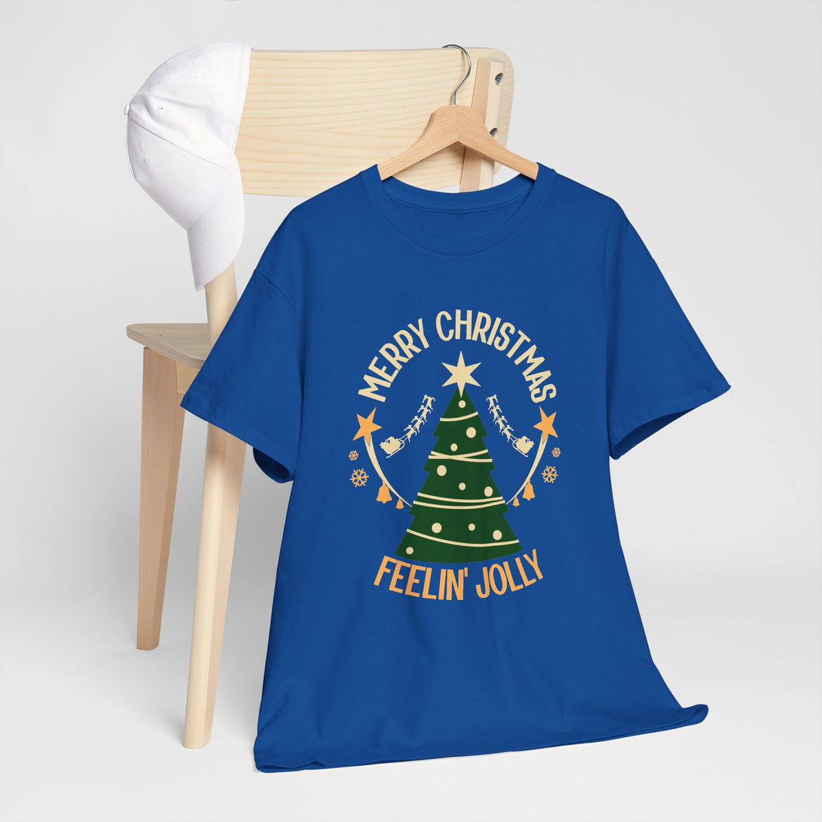 Feelin Jolly Christmas Shirt, Retro Christmas Tree Tee, Merry Christmas Graphic T-Shirt, Vintage Holiday Gift