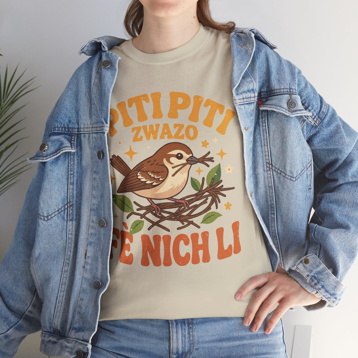 Piti Piti Zwazo Fè Nich Li – Haitian Creole Graphic T-Shirt