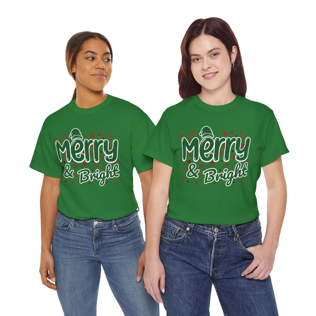 Merry and Bright Christmas Shirt, Retro Holiday Graphic Tee, Vintage Christmas T-Shirt, Festive Xmas Gift