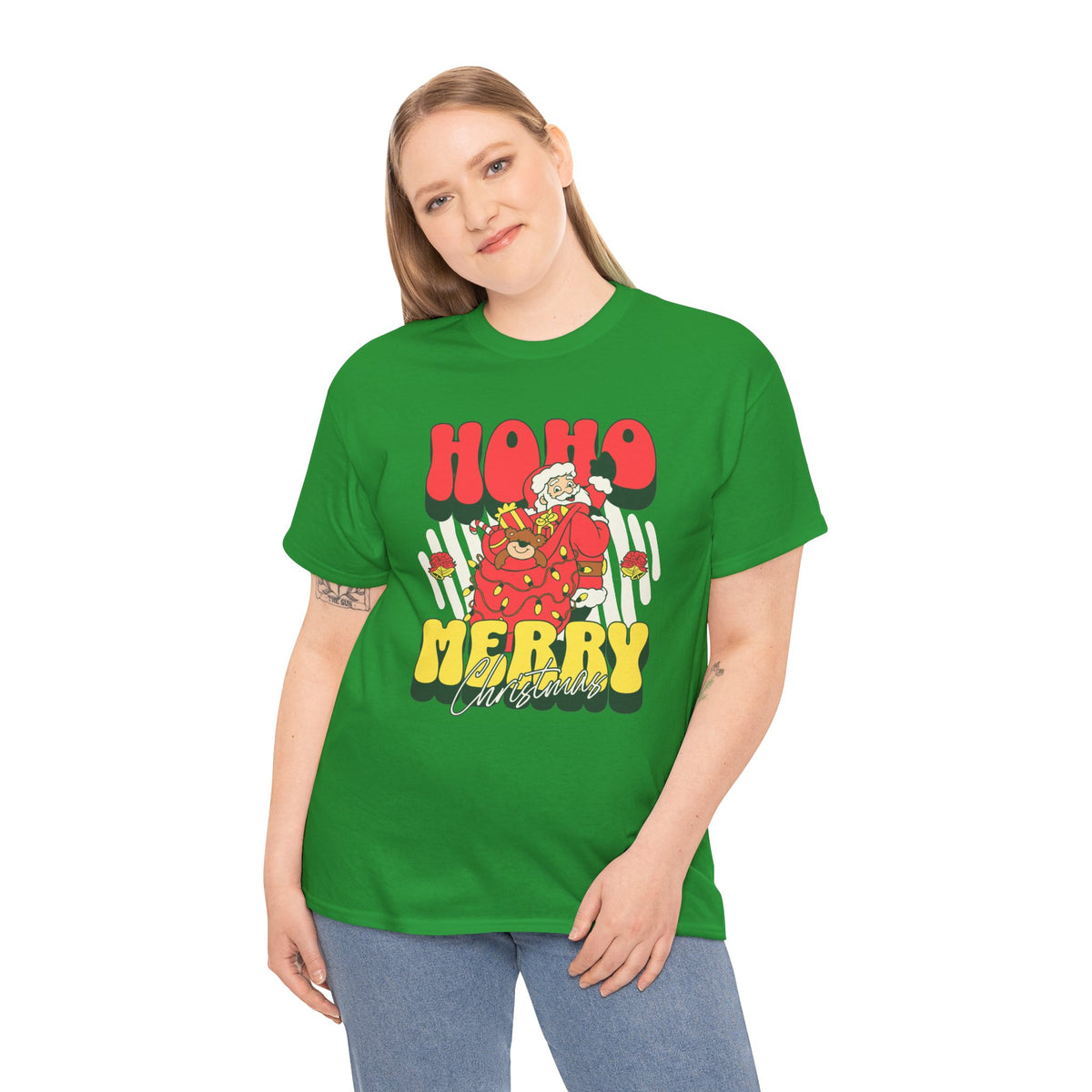 Retro Santa Christmas Shirt, Ho Ho Merry Christmas Tee, Vintage Holiday Graphic T-Shirt, Cute Santa Claus Gift
