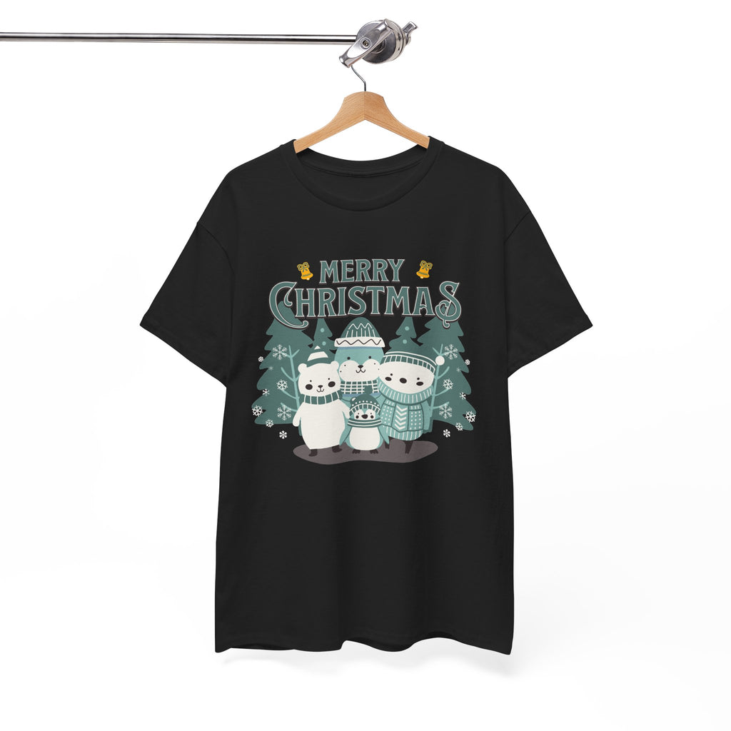 Cute Polar Bear Christmas Shirt, Merry Christmas Graphic Tee, Cozy Winter Animals T-Shirt, Penguin Holiday Gift