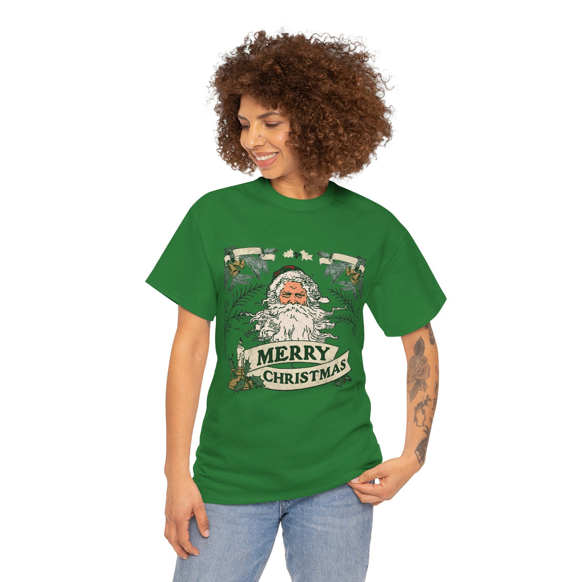 Vintage Santa Christmas Shirt, Retro Merry Christmas Tee, Old Fashioned Santa Graphic T-Shirt, Nostalgic Holiday Gift