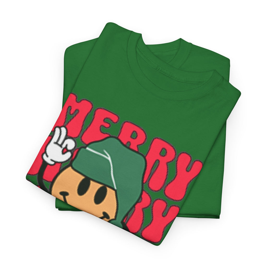 Groovy Christmas Shirt, Retro Smiley Face Christmas Tee, Cute Merry Xmas Graphic T-Shirt, Trendy Holiday Gift