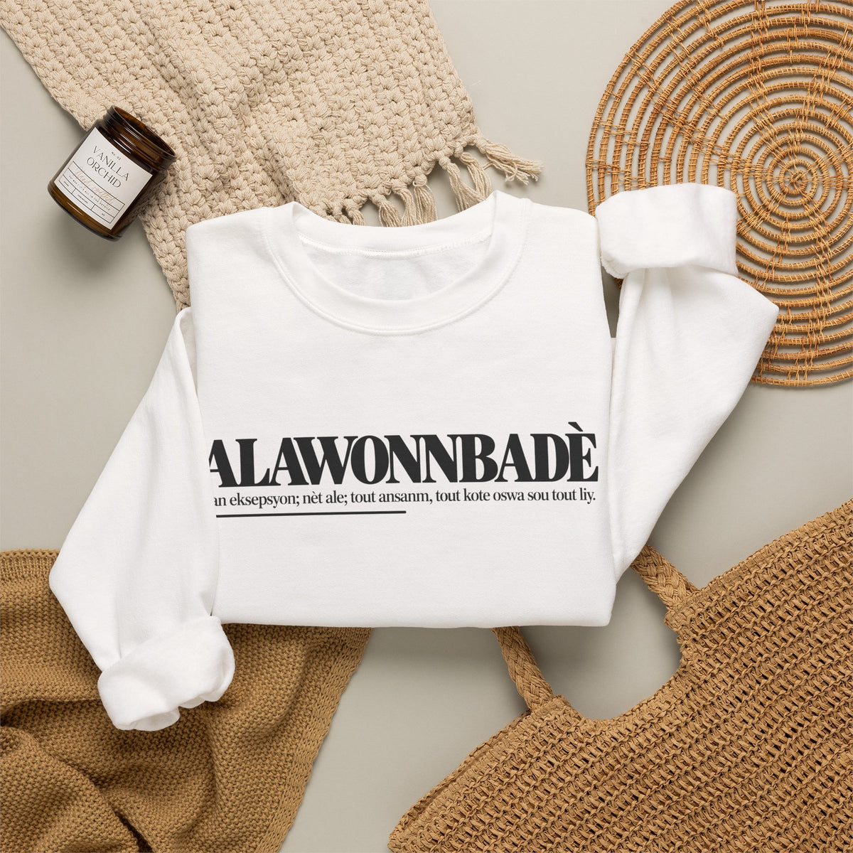 ALAWONNBADÈ Haitian Creole Definition Gen Z Crewneck Sweatshirt