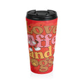 Stainless Steel Travel Mug with 'Love Coffee and Dogs' Design - Perfect Gift for Dog Lovers, Coffee Enthusiasts, and Pet Owners