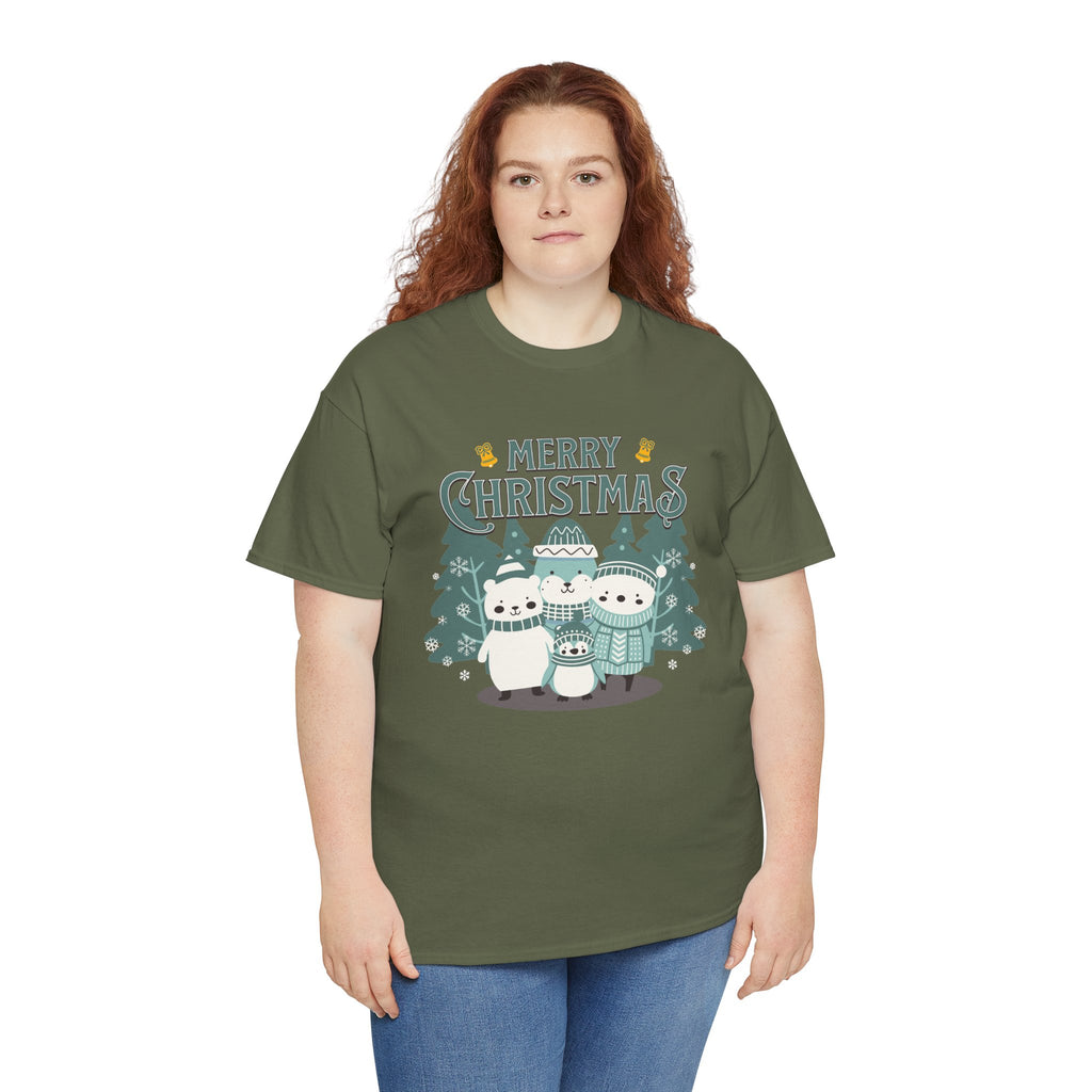 Cute Polar Bear Christmas Shirt, Merry Christmas Graphic Tee, Cozy Winter Animals T-Shirt, Penguin Holiday Gift