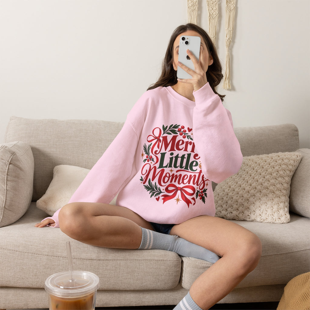 Merry Little Moments Sweatshirt, Retro Christmas Crewneck, Cute Holiday Sweater, Cozy Christmas Gift