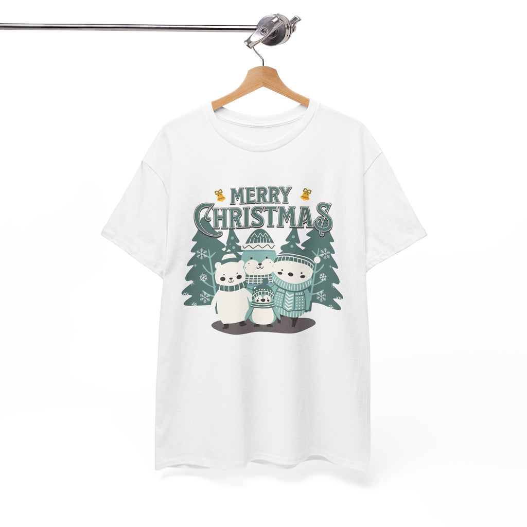 Cute Polar Bear Christmas Shirt, Merry Christmas Graphic Tee, Cozy Winter Animals T-Shirt, Penguin Holiday Gift