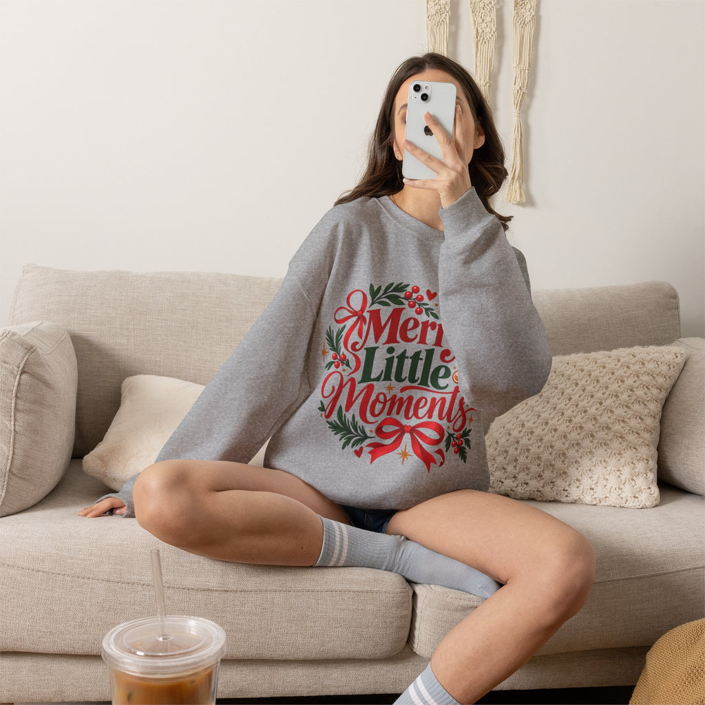 Merry Little Moments Sweatshirt, Retro Christmas Crewneck, Cute Holiday Sweater, Cozy Christmas Gift