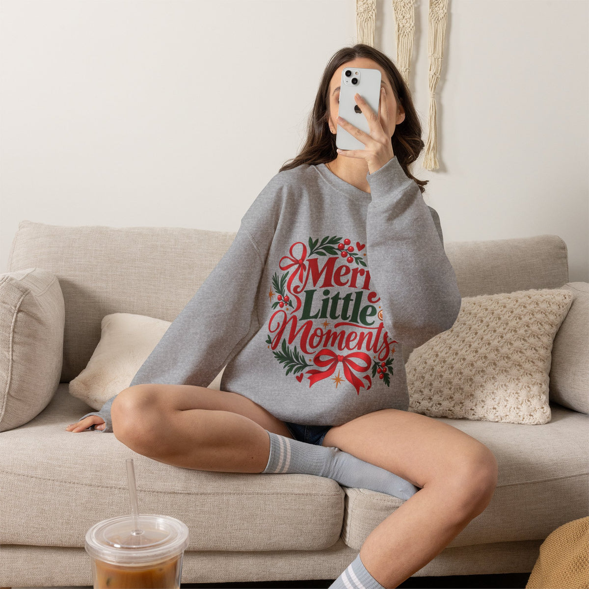 Merry Little Moments Sweatshirt, Retro Christmas Crewneck, Cute Holiday Sweater, Cozy Christmas Gift