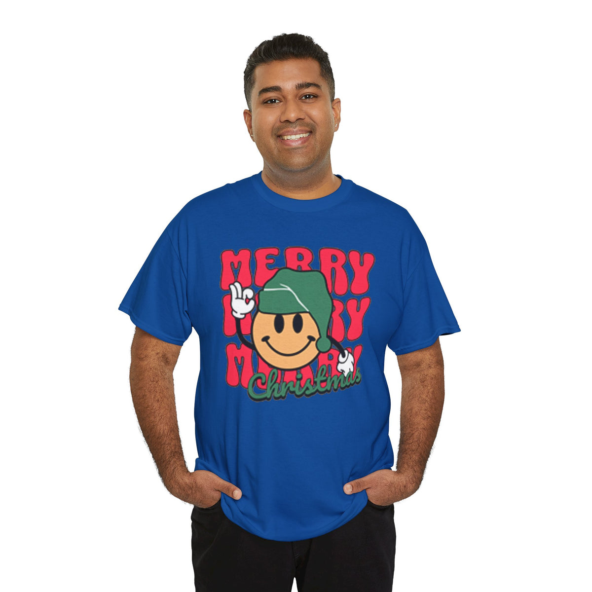 Groovy Christmas Shirt, Retro Smiley Face Christmas Tee, Cute Merry Xmas Graphic T-Shirt, Trendy Holiday Gift