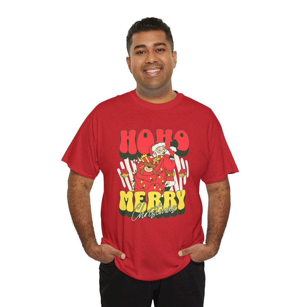 Retro Santa Christmas Shirt, Ho Ho Merry Christmas Tee, Vintage Holiday Graphic T-Shirt, Cute Santa Claus Gift