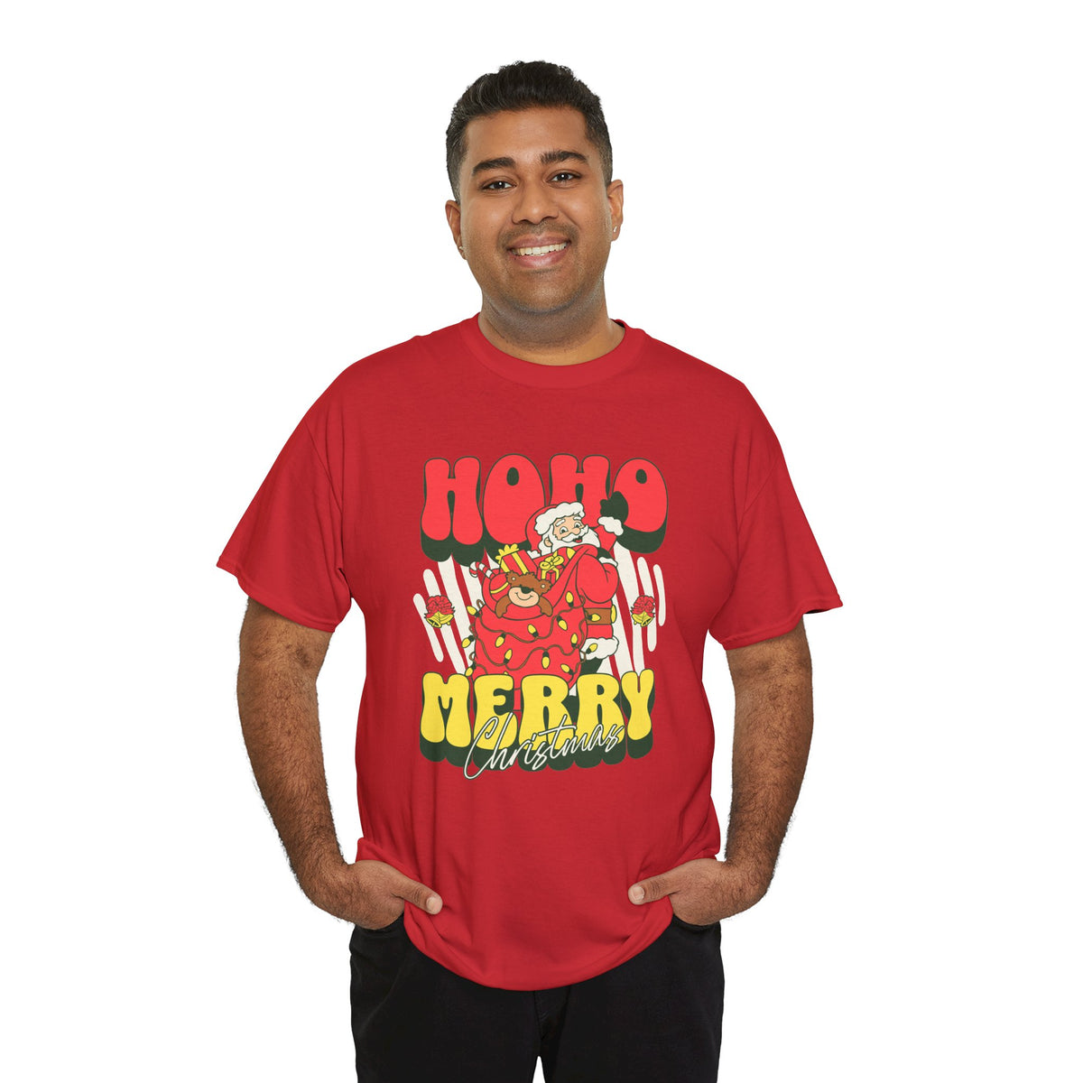 Retro Santa Christmas Shirt, Ho Ho Merry Christmas Tee, Vintage Holiday Graphic T-Shirt, Cute Santa Claus Gift