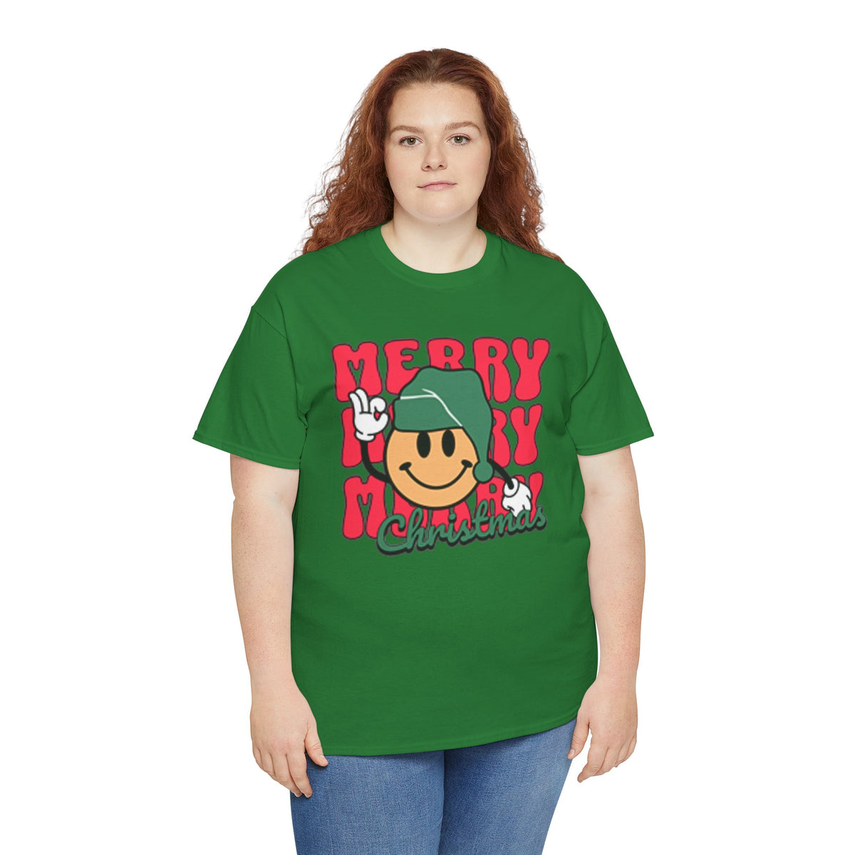 Groovy Christmas Shirt, Retro Smiley Face Christmas Tee, Cute Merry Xmas Graphic T-Shirt, Trendy Holiday Gift