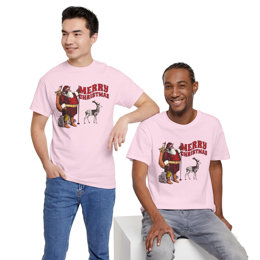 Vintage Santa Christmas Shirt, Retro Santa and Reindeer Tee, Old Fashioned Christmas Graphic T-Shirt, Nostalgic Holiday Gift