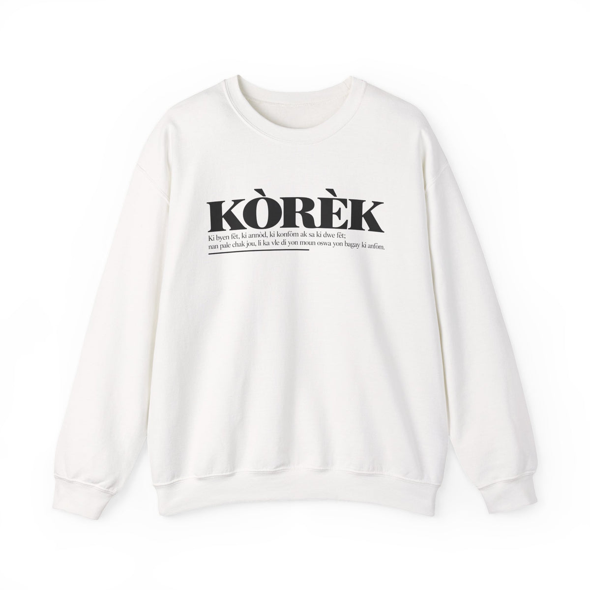 KÒRÈK Haitian Creole Definition Gen Z Crewneck Sweatshirt