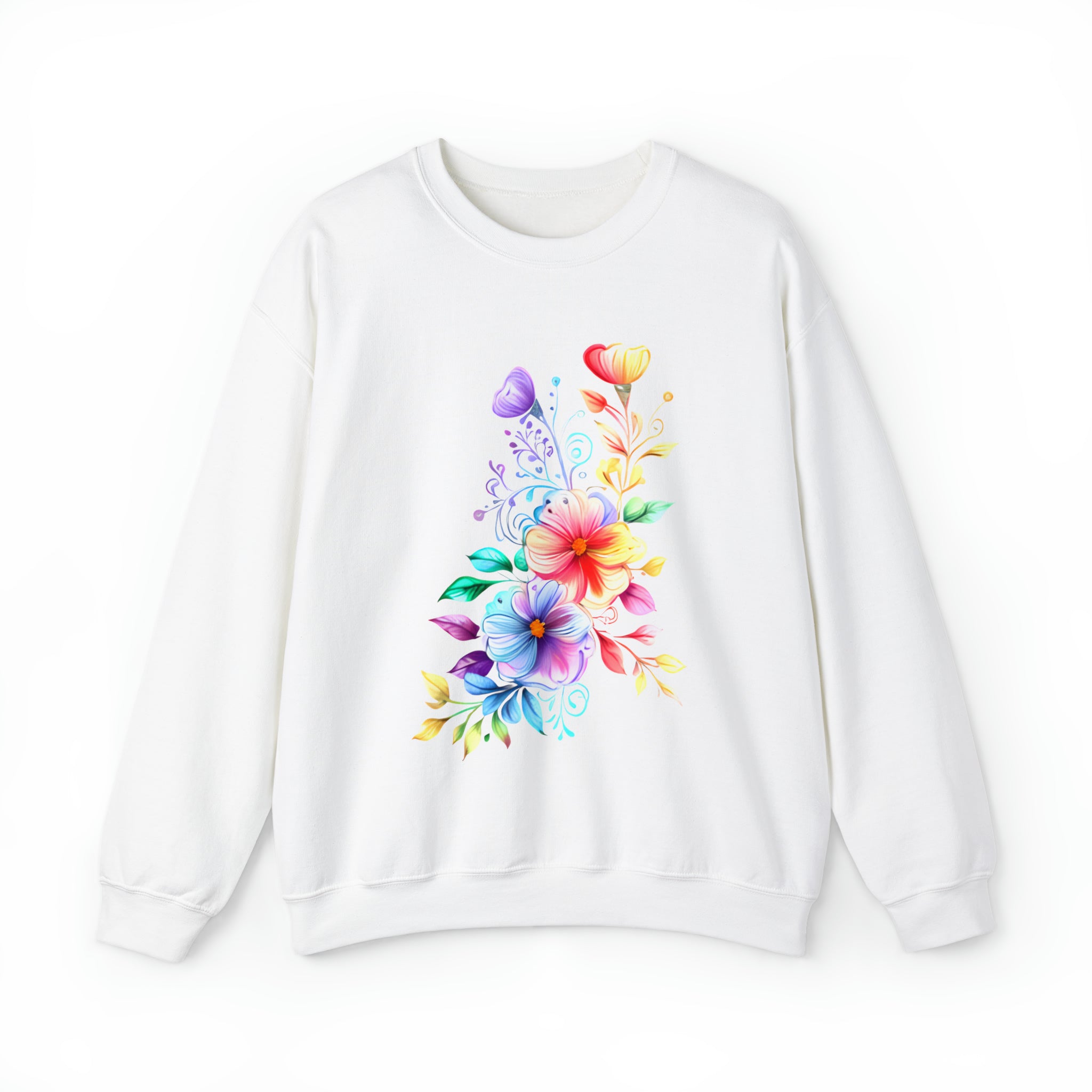 Colorful Flower Design - Crewneck Sweatshirt