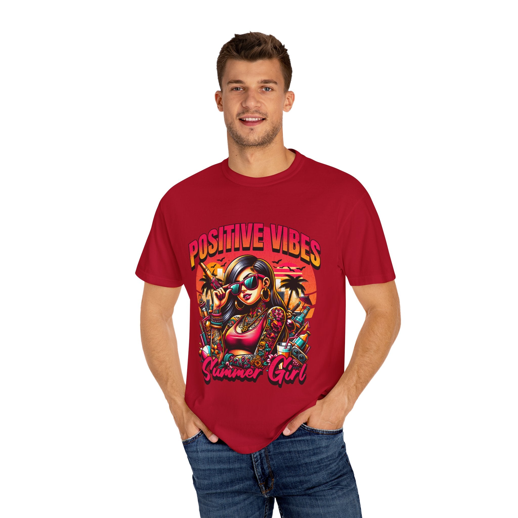 Summer Girl Vibes Unisex Garment-Dyed T-Shirt