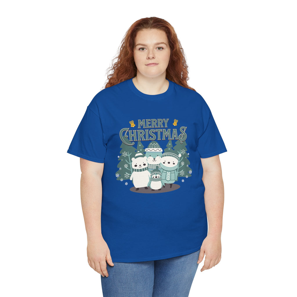 Cute Polar Bear Christmas Shirt, Merry Christmas Graphic Tee, Cozy Winter Animals T-Shirt, Penguin Holiday Gift