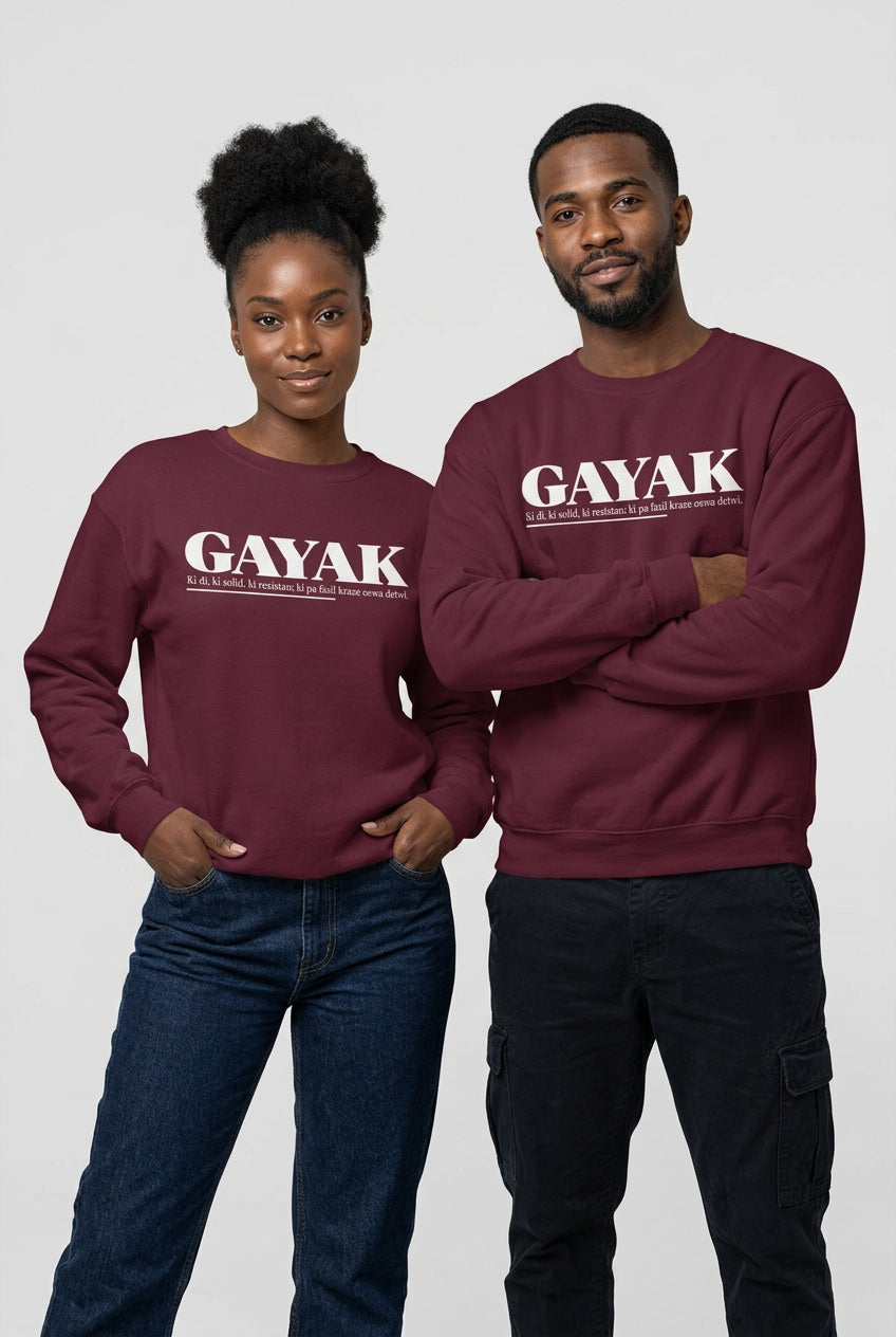 GAYAK Haitian Creole Definition Gen Z Crewneck Sweatshirt