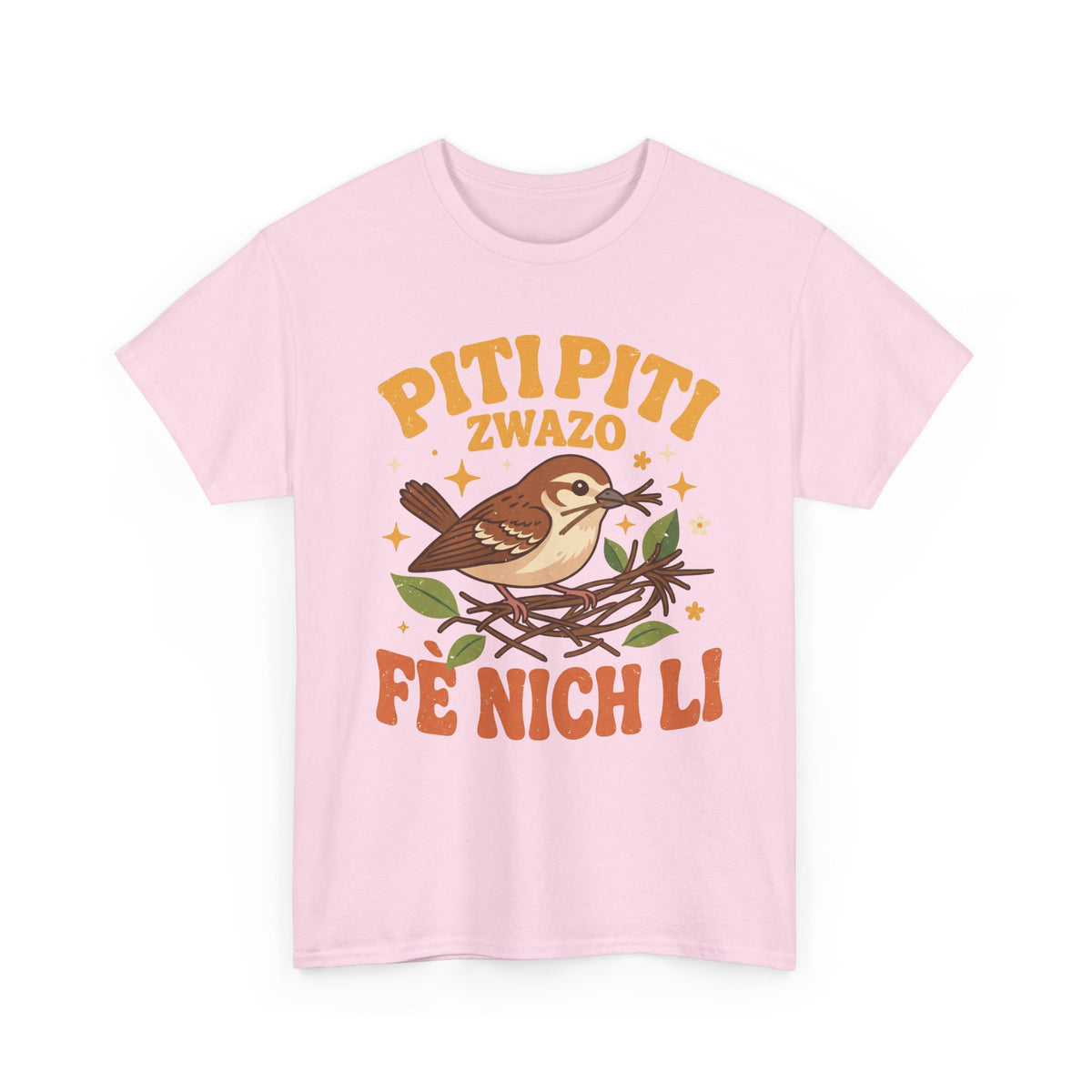 Piti Piti Zwazo Fè Nich Li – Haitian Creole Graphic T-Shirt