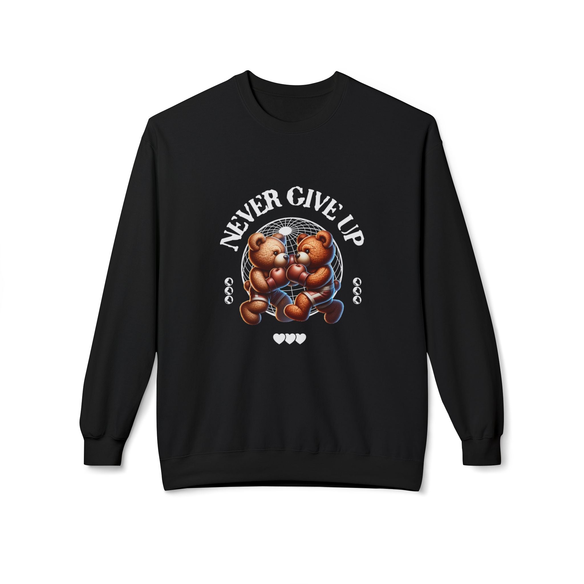 Sweatshirt - 'Never Give Up' Motivational Quote Unisex Crewneck, Trendy Outfit