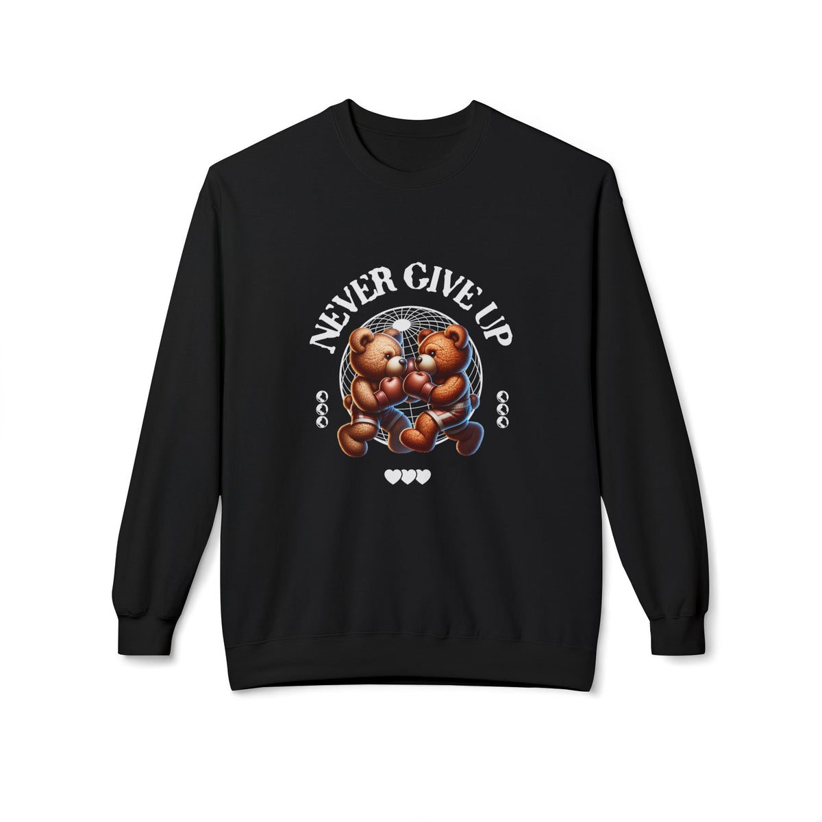 Sweatshirt - 'Never Give Up' Motivational Quote Unisex Crewneck, Trendy Outfit