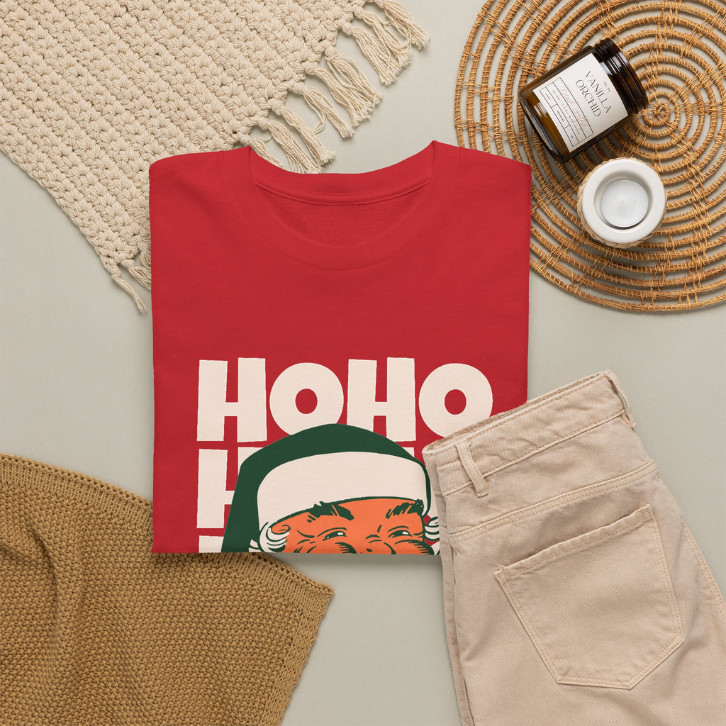 Retro Santa Ho Ho Ho Shirt, Merry Christmas Graphic Tee, Vintage Holiday T-Shirt, Funny Santa Christmas Gift